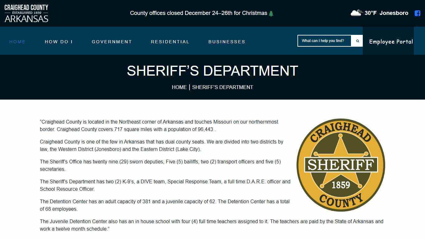 Craighead County Arkansas › SHERIFF’S DEPARTMENT